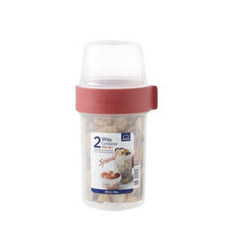 Hộp Nhựa LocknLock Twist Two Way 330ml + 150ml - Nắp Màu Đỏ - LLS213R